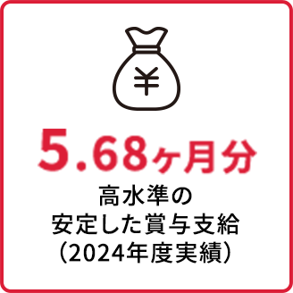 高水準の安定した賞与支給